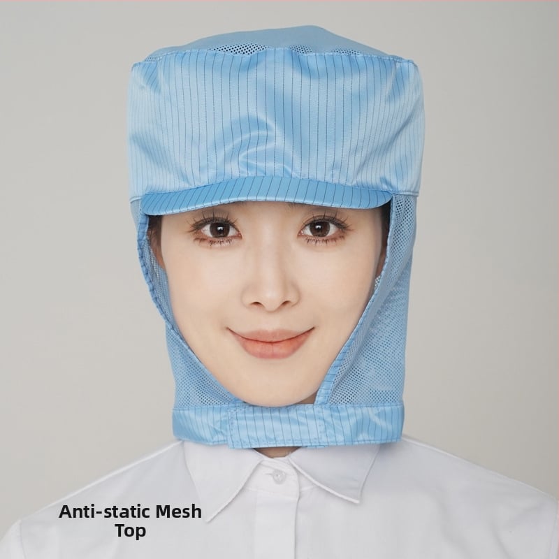 Sievietes elpojoša kokvilnas higiēniskā cepure pārtikas darbnīcai ar izšūtu logotipu, korejiešu stilā, plakana galvas daļa, īsa mala