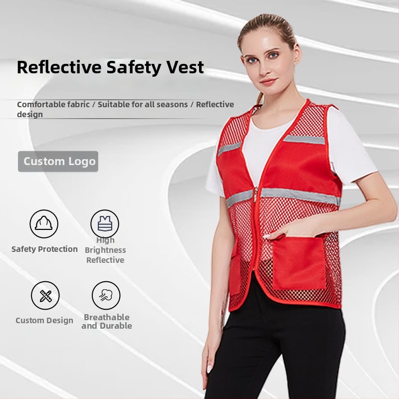 Šviesą atspindinti saugos liemenė savanoriams, plonas kirpimas, dryžuotas raštas, 100% poliesteris, nuimamas gobtuvnas