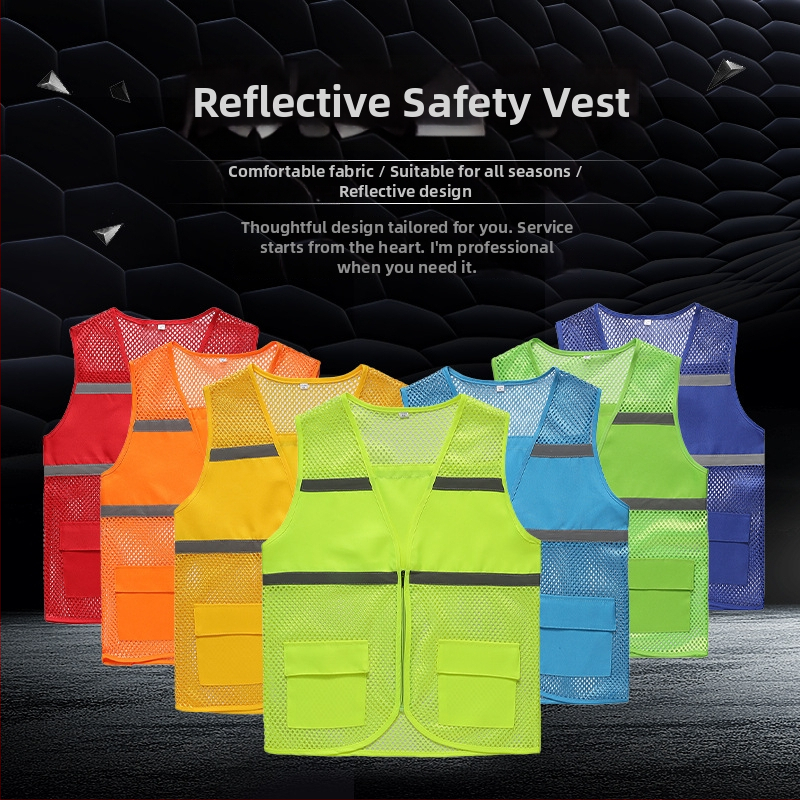 Reflektujúca bezpečnostná vesta pre dobrovoľníkov, štíhly strih, 100% polyester, pruhovaný vzor, odnímateľná kapucňa