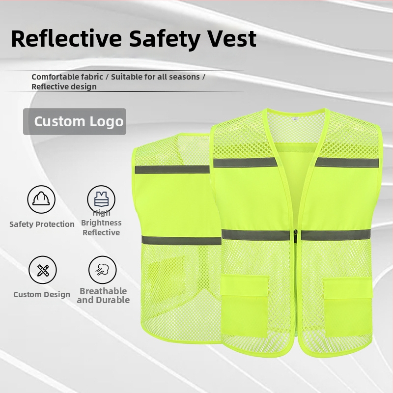 Reflektujúca bezpečnostná vesta pre dobrovoľníkov, štíhly strih, 100% polyester, pruhovaný vzor, odnímateľná kapucňa