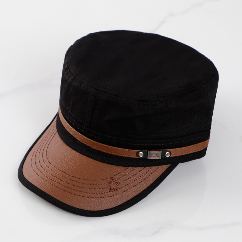 Plakana cepure, universāla, kokvilnas twill audums ar izšuvumu un platām malām