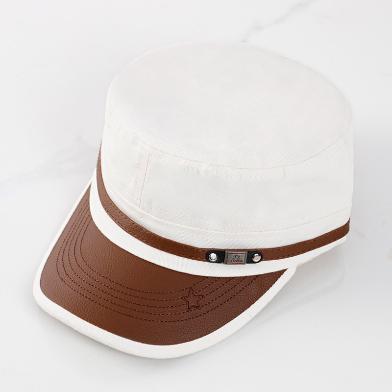 Plakana cepure, universāla, kokvilnas twill audums ar izšuvumu un platām malām