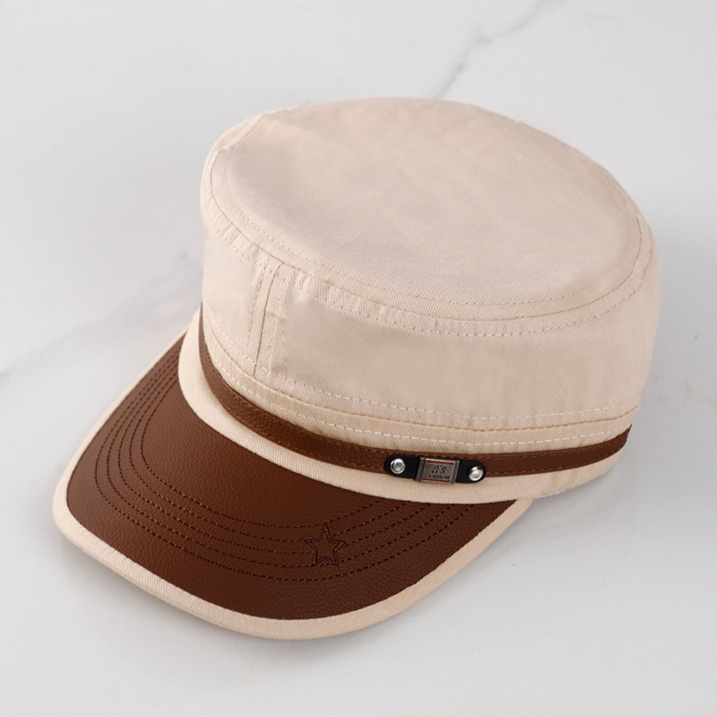 Plakana cepure, universāla, kokvilnas twill audums ar izšuvumu un platām malām