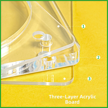 Akrilo ženkliukų ekspozicijos stendas su 9 skyriais, trijų sluoksnių stalinis ekranas, skaidrus 3D dizainas