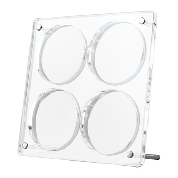 Akrilo ženkliukų ekspozicijos stendas su 9 skyriais, trijų sluoksnių stalinis ekranas, skaidrus 3D dizainas