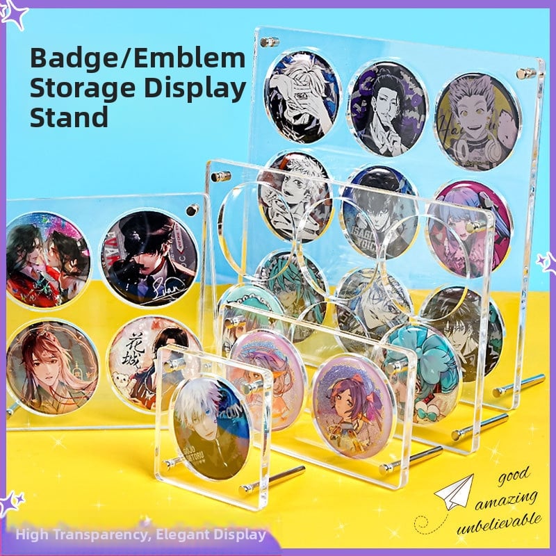 Akrilo ženkliukų ekspozicijos stendas su 9 skyriais, trijų sluoksnių stalinis ekranas, skaidrus 3D dizainas