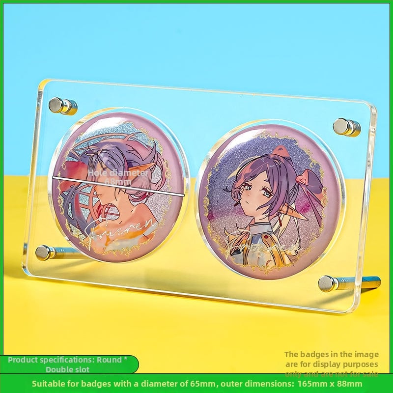 Akrilo ženkliukų ekspozicijos stendas su 9 skyriais, trijų sluoksnių stalinis ekranas, skaidrus 3D dizainas