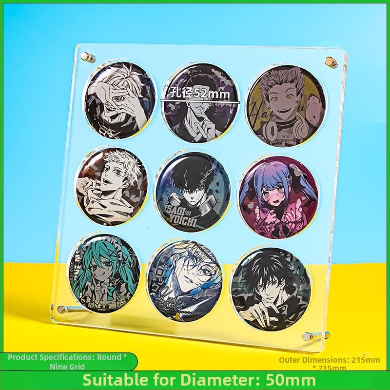 Akrilo ženkliukų ekspozicijos stendas su 9 skyriais, trijų sluoksnių stalinis ekranas, skaidrus 3D dizainas