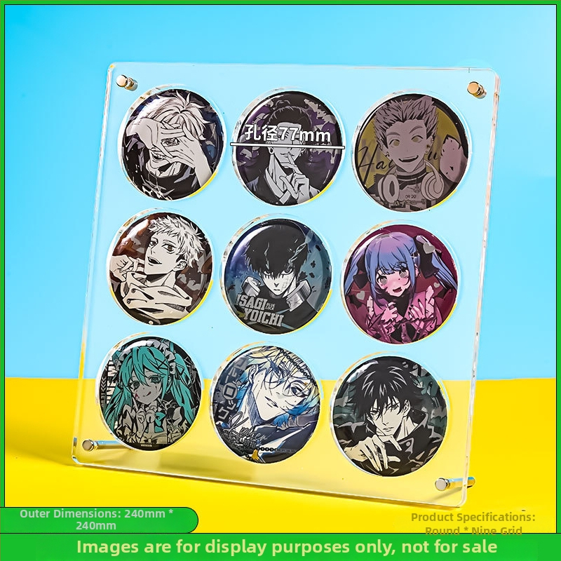 Akrilo ženkliukų ekspozicijos stendas su 9 skyriais, trijų sluoksnių stalinis ekranas, skaidrus 3D dizainas