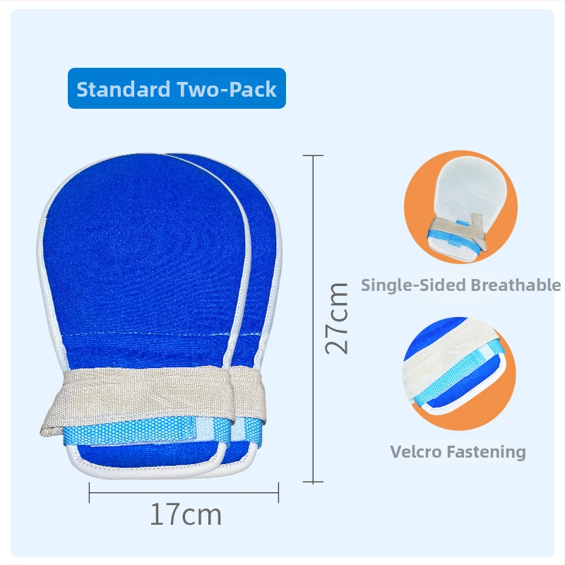 Vyresniųjų priežiūros ribojimo rinkinys: alkūnės ribojančios pirštinės ir fiksuojantis diržas, medžiaga – alyvos juostelė, be įkaitinimo