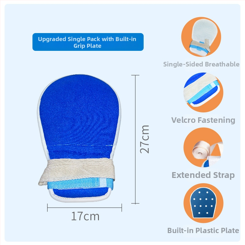 Vyresniųjų priežiūros ribojimo rinkinys: alkūnės ribojančios pirštinės ir fiksuojantis diržas, medžiaga – alyvos juostelė, be įkaitinimo