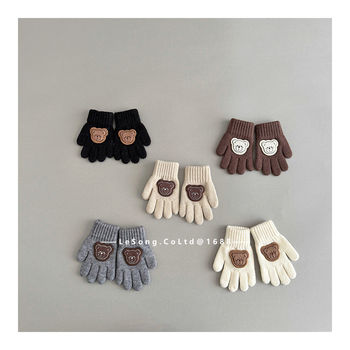 Παιδικά πλεκτά γάντια για τον χειμώνα, Unisex, 1-6 ετών, σχέδιο tie-dye, Κορεάτικος στυλ με διαχωρισμένα δάχτυλα