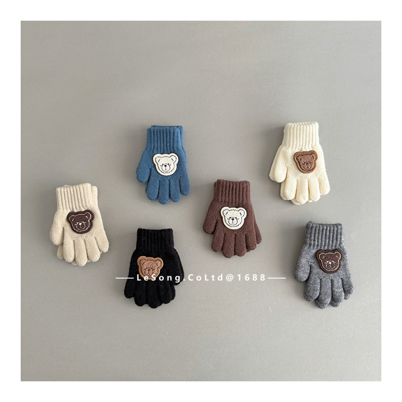 Παιδικά πλεκτά γάντια για τον χειμώνα, Unisex, 1-6 ετών, σχέδιο tie-dye, Κορεάτικος στυλ με διαχωρισμένα δάχτυλα