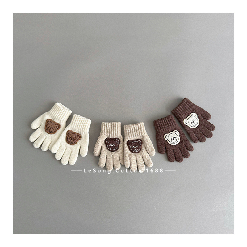 Παιδικά πλεκτά γάντια για τον χειμώνα, Unisex, 1-6 ετών, σχέδιο tie-dye, Κορεάτικος στυλ με διαχωρισμένα δάχτυλα