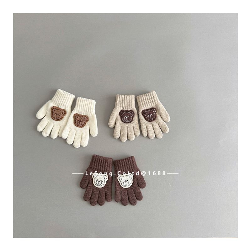 Παιδικά πλεκτά γάντια για τον χειμώνα, Unisex, 1-6 ετών, σχέδιο tie-dye, Κορεάτικος στυλ με διαχωρισμένα δάχτυλα