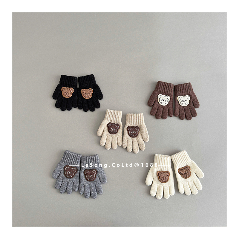 Παιδικά πλεκτά γάντια για τον χειμώνα, Unisex, 1-6 ετών, σχέδιο tie-dye, Κορεάτικος στυλ με διαχωρισμένα δάχτυλα