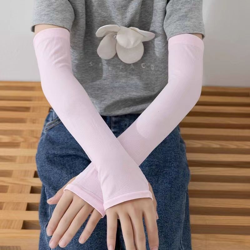 Слънцезащитни охлаждащи ръкави за деца — UV защита, охлаждане, едноцветен дизайн, найлонова материя, основен състав 81–95%, пролет 2024