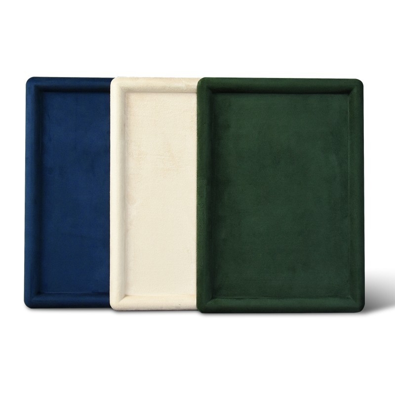 Raft de afișaj pentru bijuterii din velur de oaie, design tip plăci, un singur nivel – Zhongmeida