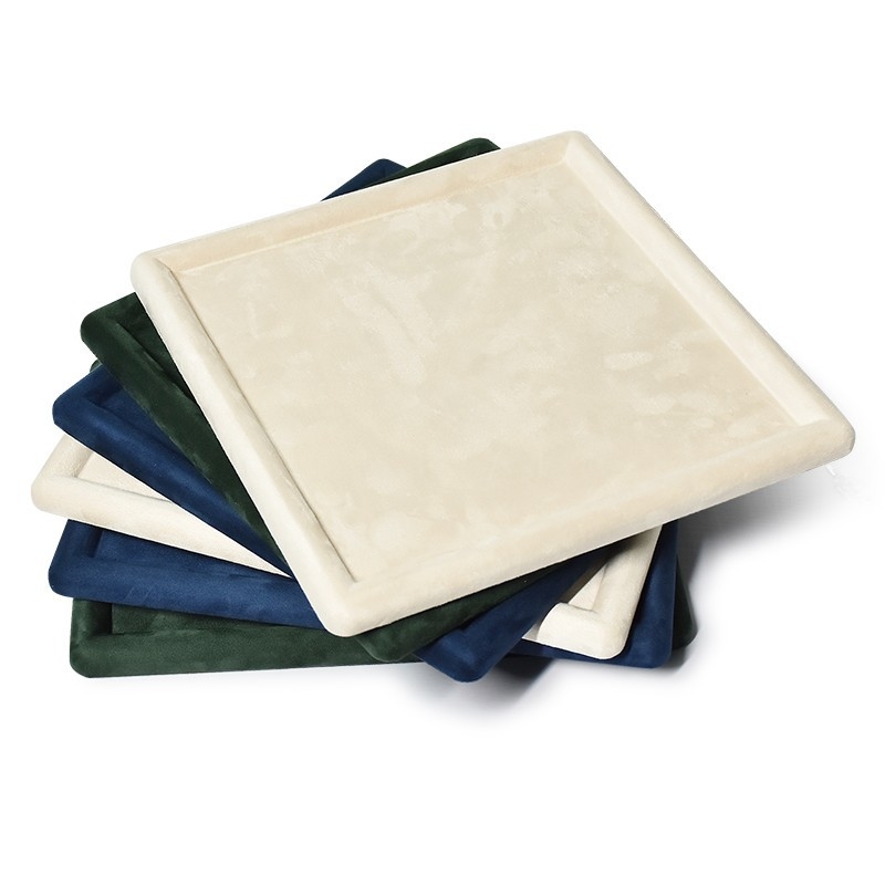 Raft de afișaj pentru bijuterii din velur de oaie, design tip plăci, un singur nivel – Zhongmeida