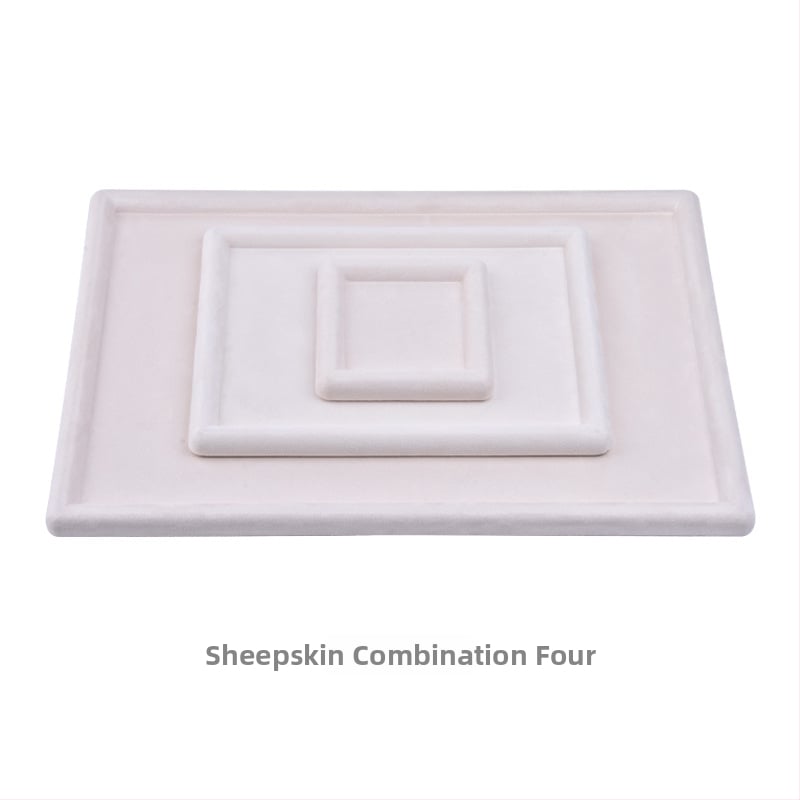 Raft de afișaj pentru bijuterii din velur de oaie, design tip plăci, un singur nivel – Zhongmeida