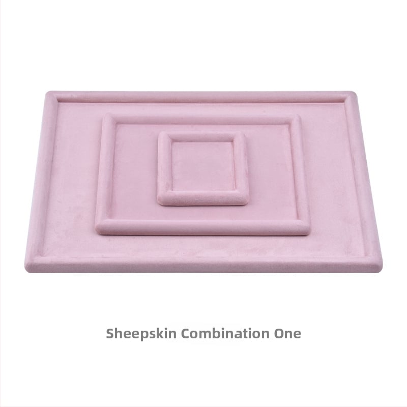 Raft de afișaj pentru bijuterii din velur de oaie, design tip plăci, un singur nivel – Zhongmeida