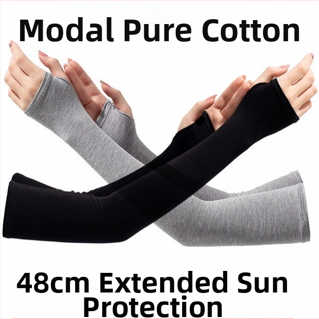 Saules aizsardzības rokaspārni, garas, piemērotas velobraukšanai, modalā kokvilna