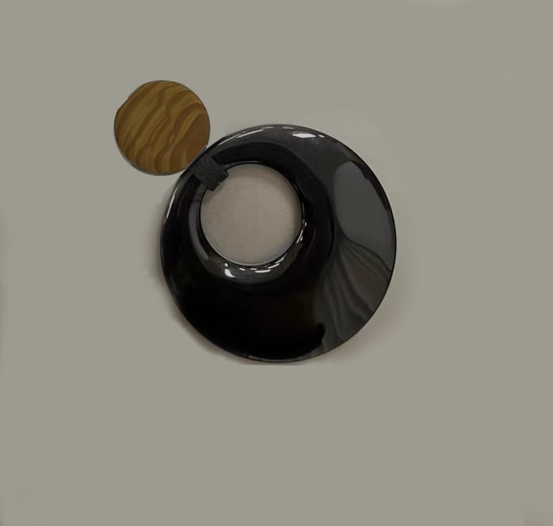 Pandantiv din obsidian, formă circulară, piatră naturală, șlefuire și lustruire, personalizabil