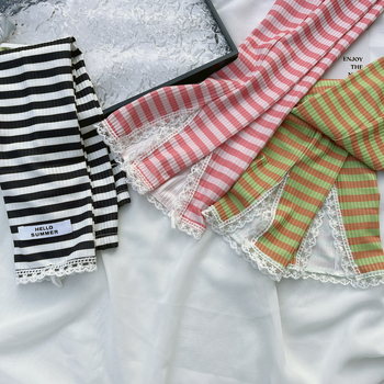 Полиестерни слънцезащитни ръкави за открито, дантелено райе и открит кант, дишащи, имитация брокат с висока плътност