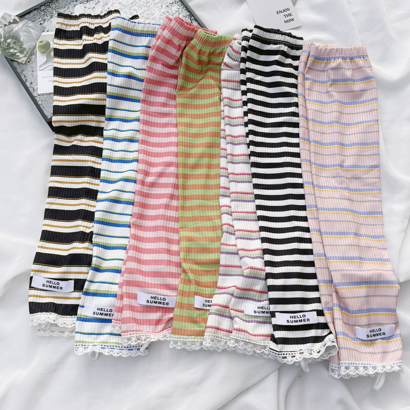 Полиестерни слънцезащитни ръкави за открито, дантелено райе и открит кант, дишащи, имитация брокат с висока плътност