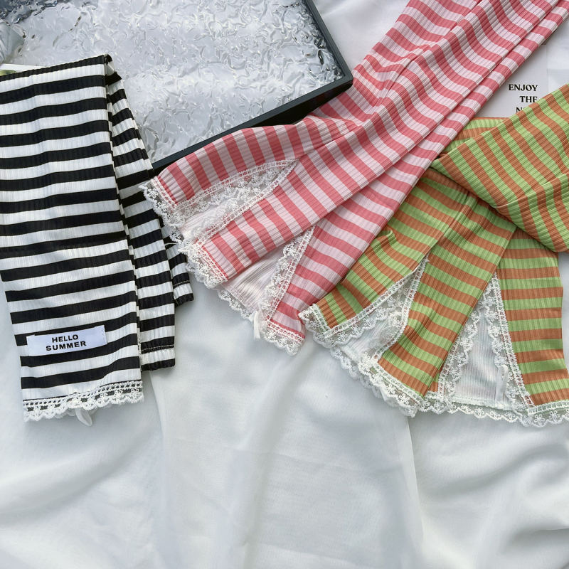 Полиестерни слънцезащитни ръкави за открито, дантелено райе и открит кант, дишащи, имитация брокат с висока плътност