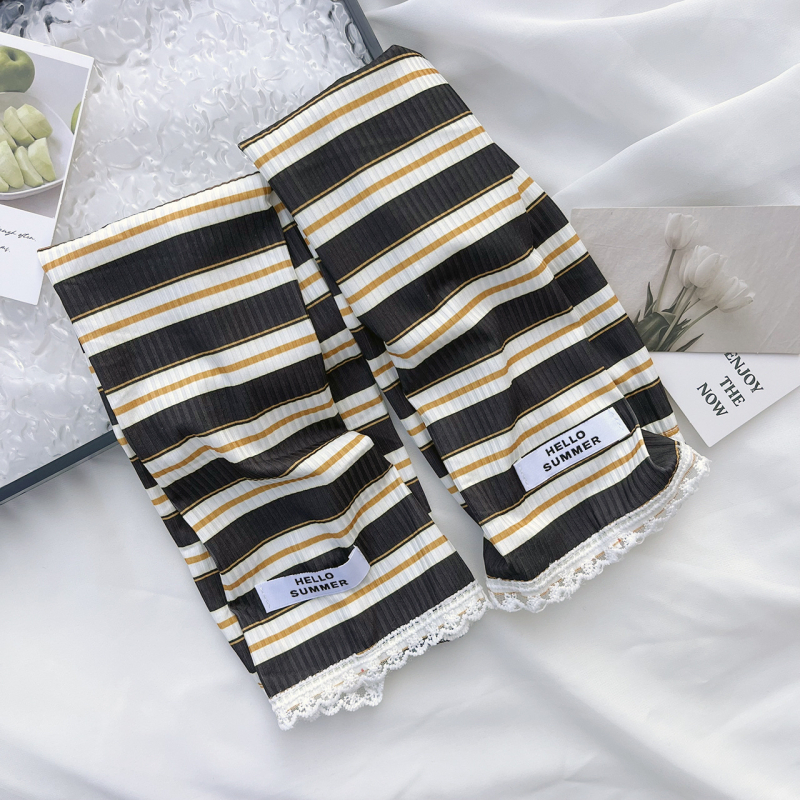 Полиестерни слънцезащитни ръкави за открито, дантелено райе и открит кант, дишащи, имитация брокат с висока плътност