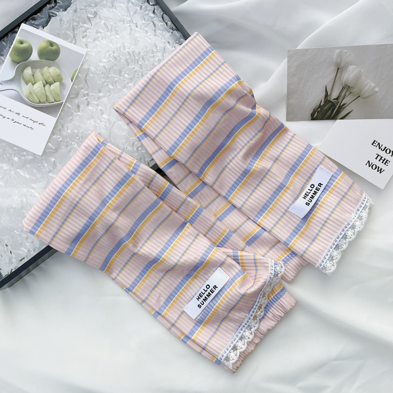 Полиестерни слънцезащитни ръкави за открито, дантелено райе и открит кант, дишащи, имитация брокат с висока плътност