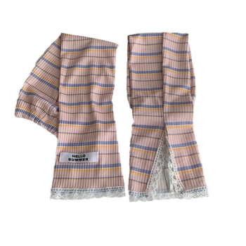 Svītrainas mežģīņu roku sargi sievietēm vasarai – UV aizsardzība, poliestera