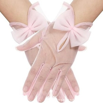 Sieviešu marles cimdi, īss stils, dekoratīvi, mežģīņu atvērtas plaukstas locītavām, caurspīdīgi