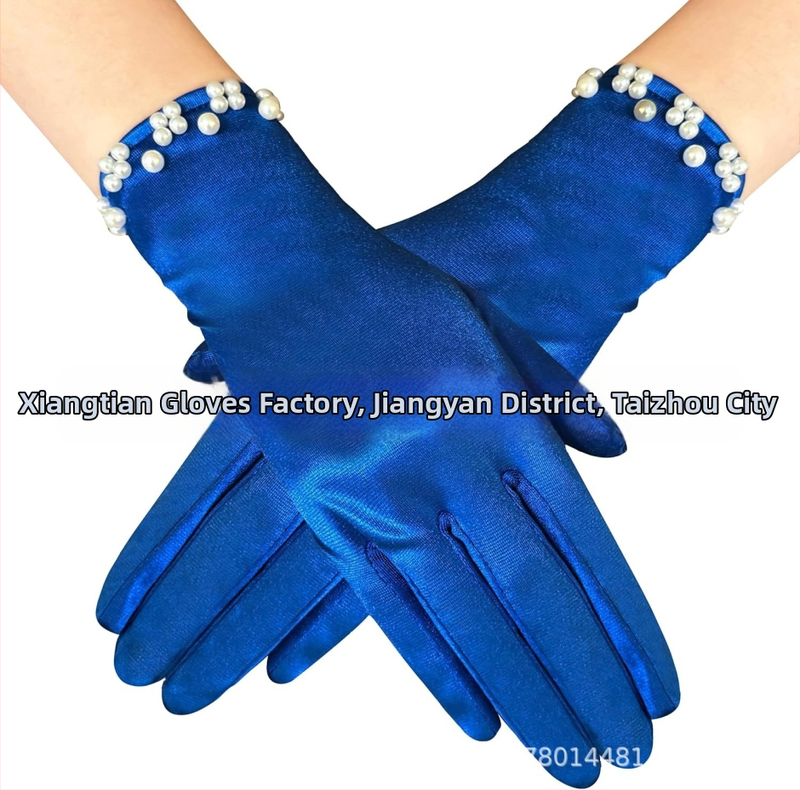 Satīna līgavas cimdi balles vakaram, īsi, ar atdalītiem pirkstiem, oriģinālais dizains, dekoratīvi, sievietēm