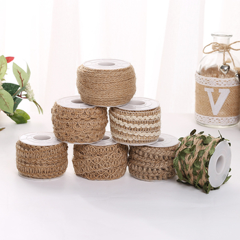 Anrui Panglică din cânepă cu dantelă pentru decor DIY la nuntă și Crăciun, rolă cu mai multe stiluri