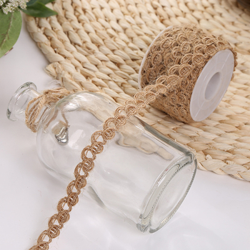 Anrui Panglică din cânepă cu dantelă pentru decor DIY la nuntă și Crăciun, rolă cu mai multe stiluri