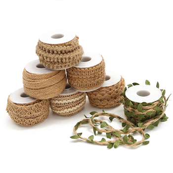 Anrui Panglică din cânepă cu dantelă pentru decor DIY la nuntă și Crăciun, rolă cu mai multe stiluri