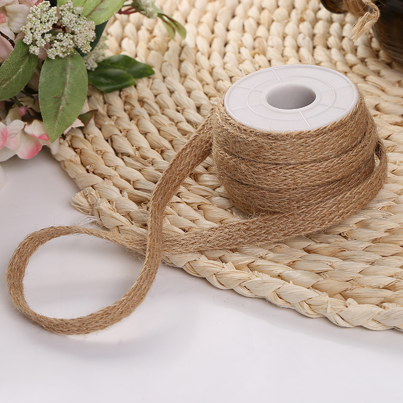 Anrui Panglică din cânepă cu dantelă pentru decor DIY la nuntă și Crăciun, rolă cu mai multe stiluri