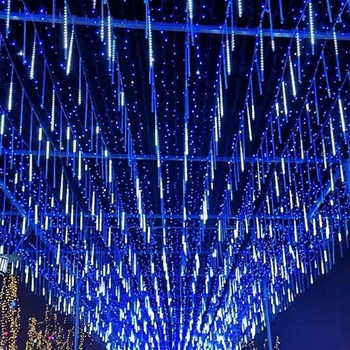 Șir de lumini LED ploaie de meteori – exterior IP65, 220V, durată de viață 10.000 h, carcasă PVC