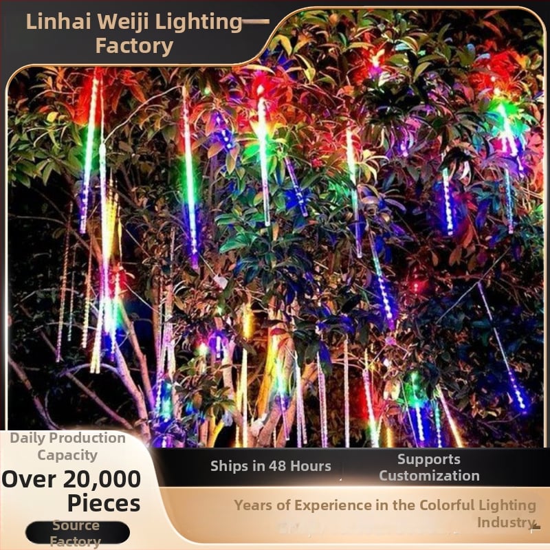 Șir de lumini LED ploaie de meteori – exterior IP65, 220V, durată de viață 10.000 h, carcasă PVC