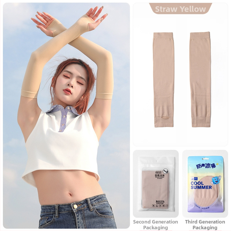 UV ръкави за защита от слънце с Ice Silk плат, нейлонова тъкан, 81–95% нейлон съдържание, пролет 2025, модерен градски стил