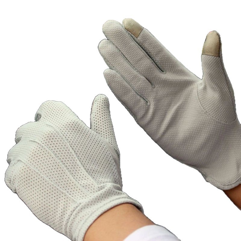 Mănuși din bumbac pur cu ecran tactil, protecție solară, vară, subțiri, deget jumătate, respirante, pentru ciclism și condus, antiaderente și absorbante transpirației, unisex