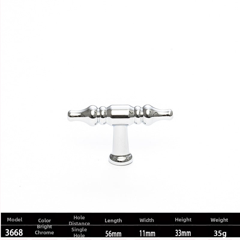 Skapja un garderobes durvju rokturis, modelis 3666, cinka sakausējums, elektroplatinga pārklājums, itāļu minimālisma stils, vienas atvēruma montāža