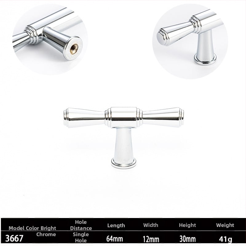 Skapja un garderobes durvju rokturis, modelis 3666, cinka sakausējums, elektroplatinga pārklājums, itāļu minimālisma stils, vienas atvēruma montāža