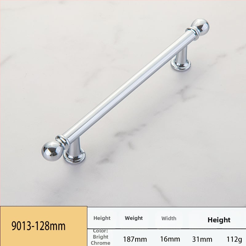 Skapja un garderobes durvju rokturis, modelis 3666, cinka sakausējums, elektroplatinga pārklājums, itāļu minimālisma stils, vienas atvēruma montāža