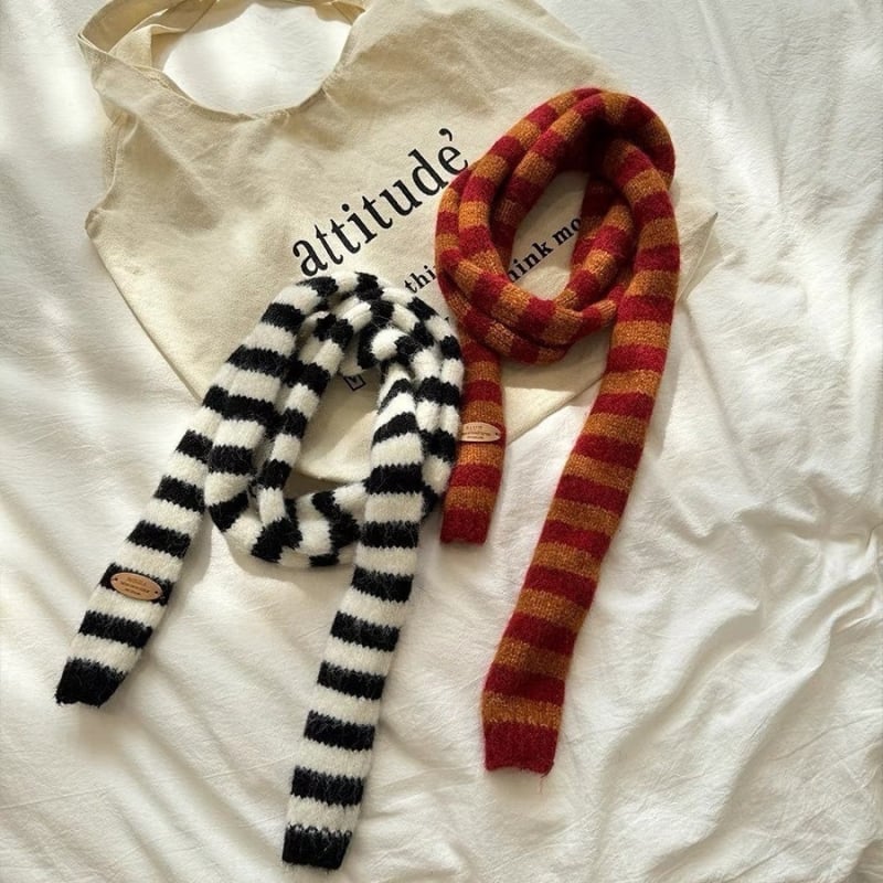 Pleteni šal, korejski stil Y2K, unisex, japanskog tankog dizajna, poliestersko vlakno, proljeće, izdanje ljeto 2021