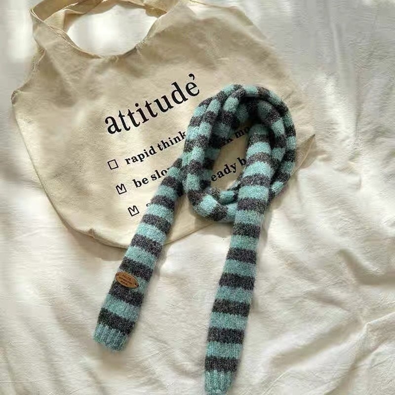 Pleteni šal, korejski stil Y2K, unisex, japanskog tankog dizajna, poliestersko vlakno, proljeće, izdanje ljeto 2021