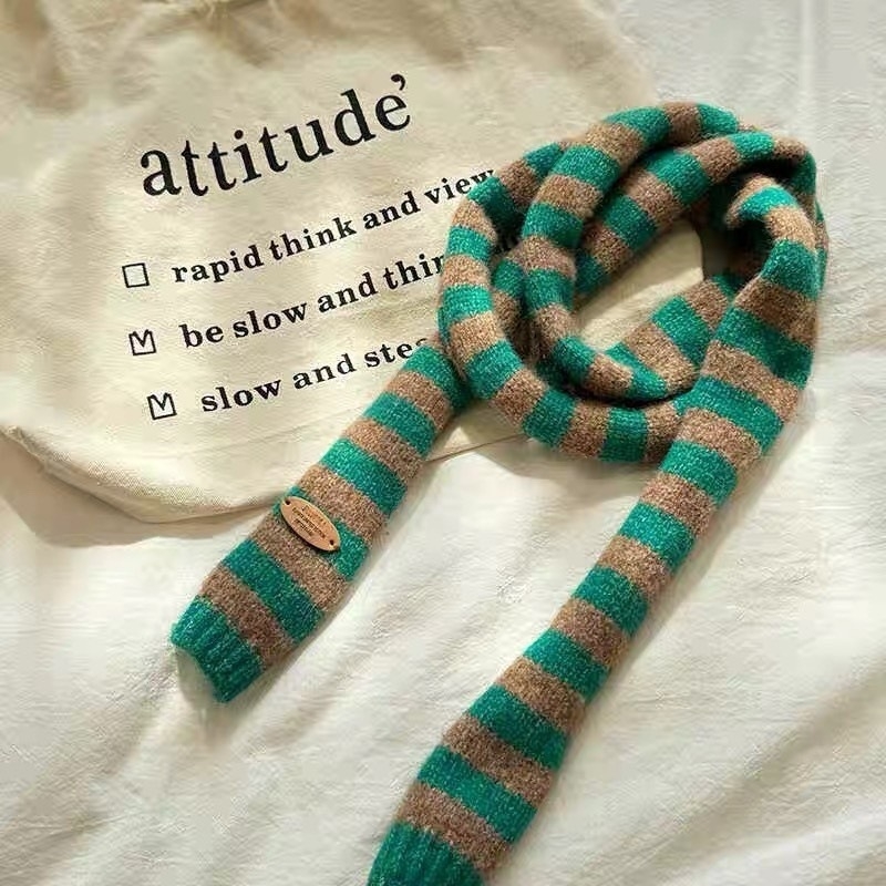 Pleteni šal, korejski stil Y2K, unisex, japanskog tankog dizajna, poliestersko vlakno, proljeće, izdanje ljeto 2021