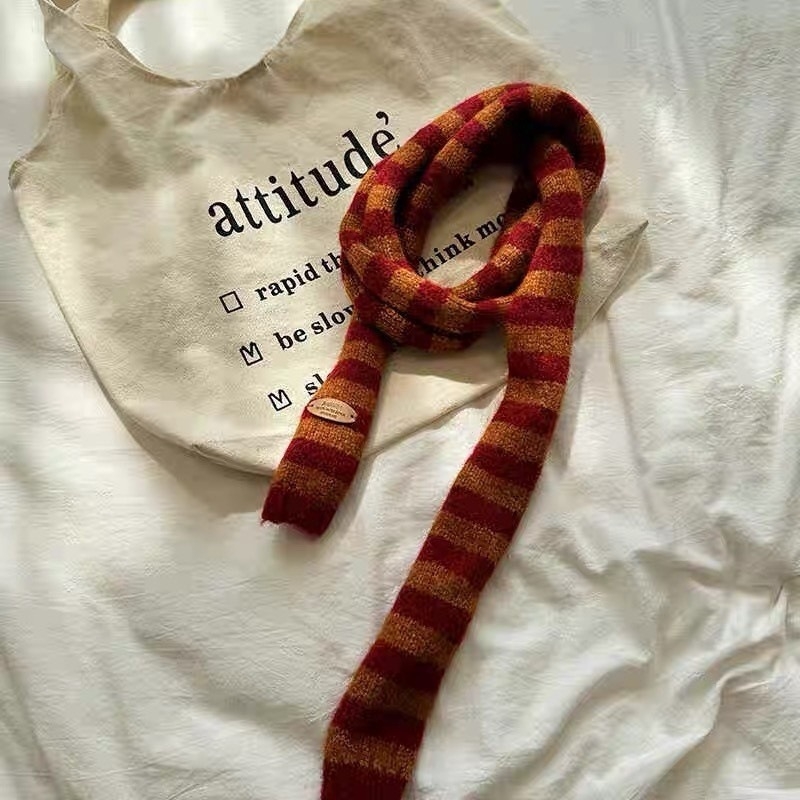 Pleteni šal, korejski stil Y2K, unisex, japanskog tankog dizajna, poliestersko vlakno, proljeće, izdanje ljeto 2021